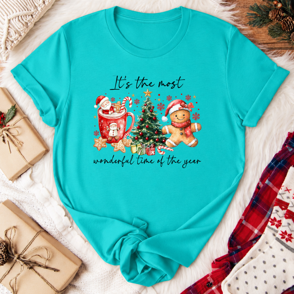 It's the Most Wonderful Time of the Year Christmas T-Shirt - Teal