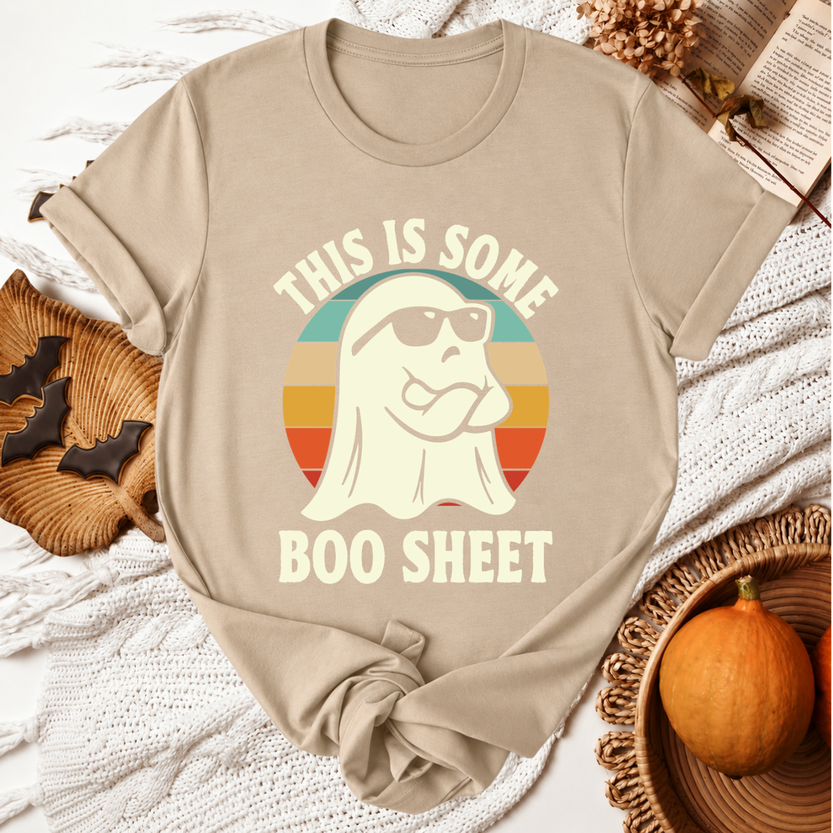 This Is Some Boo Sheet Halloween T-Shirt - Tan
