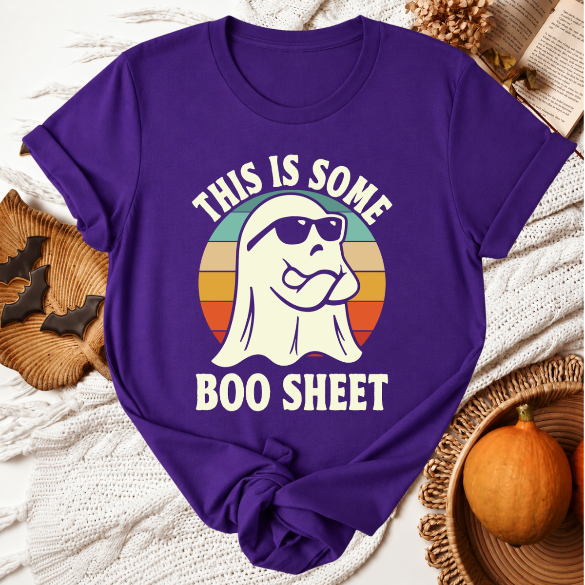 This Is Some Boo Sheet Halloween T-Shirt - Team Purple