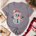 Yarn Snowman Christmas T-Shirt - Storm