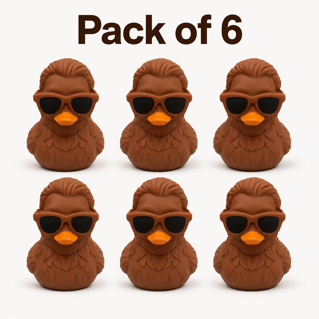 Pack of 6 Bigfoot rubber ducks for vehicle ducking and gifts