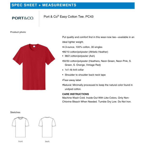 Fireballs Soccer T-Shirt Port & Co Easy Cotton Tee