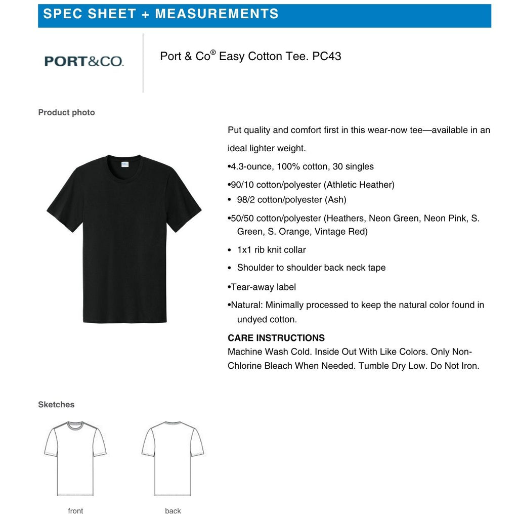 Queens Team Soccer T-Shirt Port & Co Easy Cotton Tee