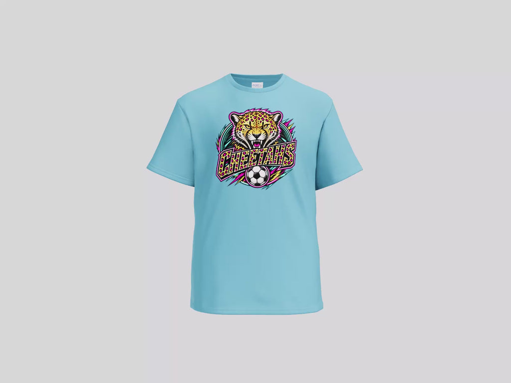 Cheetahs Team Soccer T-Shirt Port & Co Easy Cotton Tee