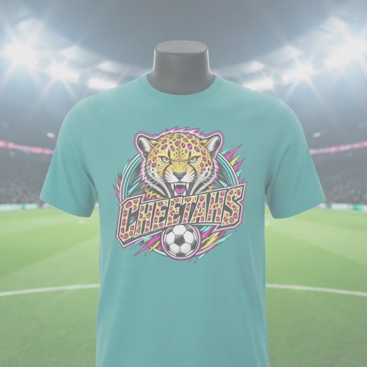 Cheetahs Team Soccer T-Shirt Port & Co Easy Cotton Tee
