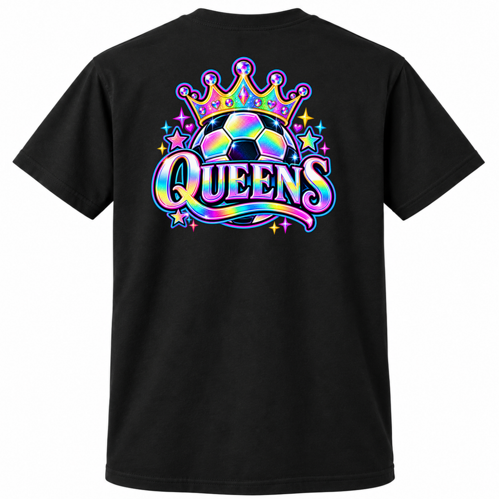 Queens Team Soccer T-Shirt Port & Co Easy Cotton Tee