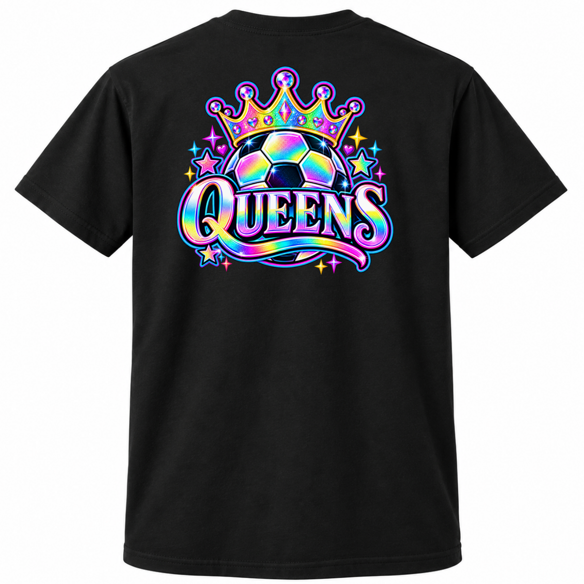 Queens Team Soccer T-Shirt Port & Co Easy Cotton Tee